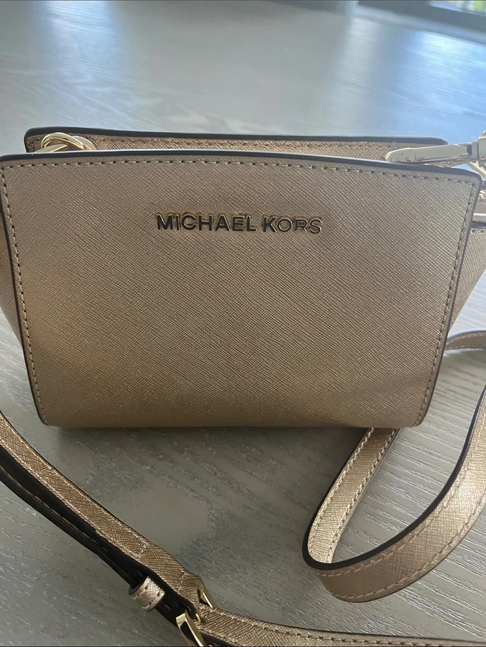 Michael Kors Metallic Gold Crossbody Bag
